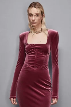 Abito bustier in velluto Essential