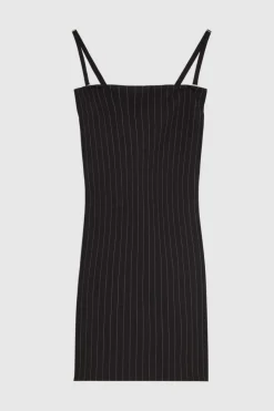 Abito bustier mini gessato