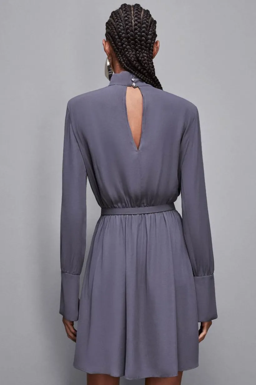 Abito con cintura in twill Essential