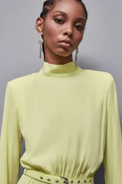 Abito con cintura in twill Essential