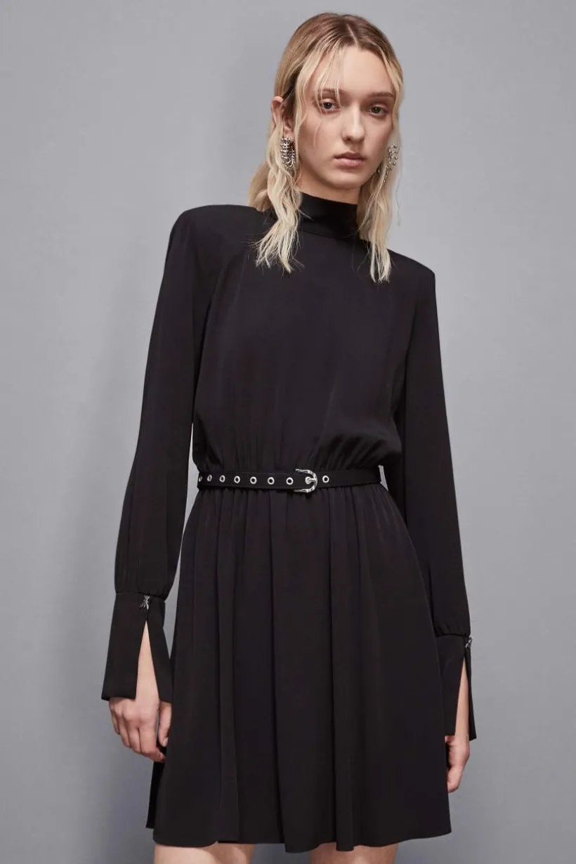 Abito con cintura in twill Essential