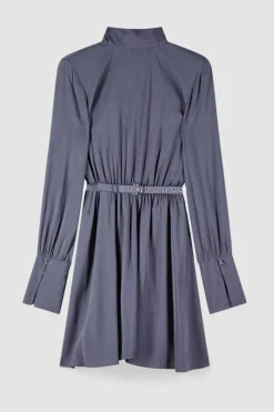 Abito con cintura in twill Essential