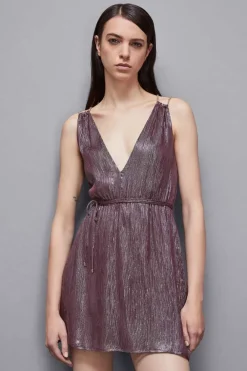 Abito in seta lurex con catene