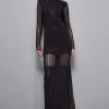 Abito maniche lunghe con strass