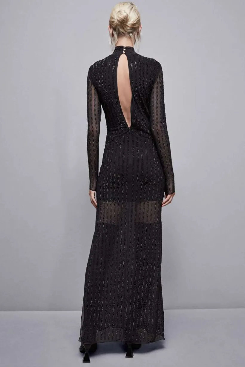 Abito maniche lunghe con strass