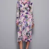 Abito midi in chiffon fantasia