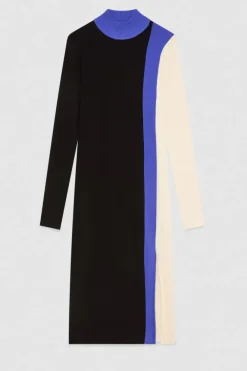 Abito Midi in maglia color block