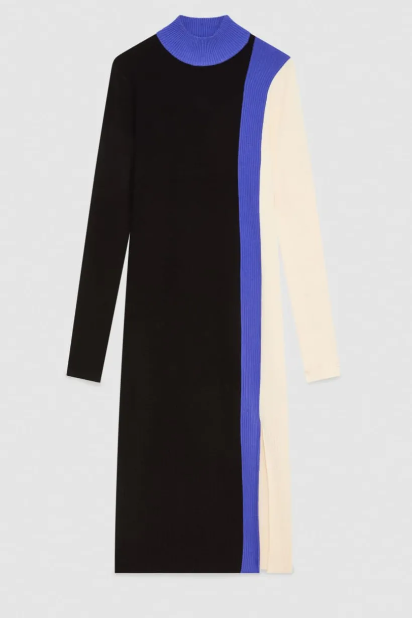 Abito Midi in maglia color block