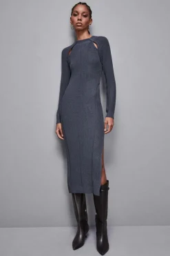 Abito midi in misto lana