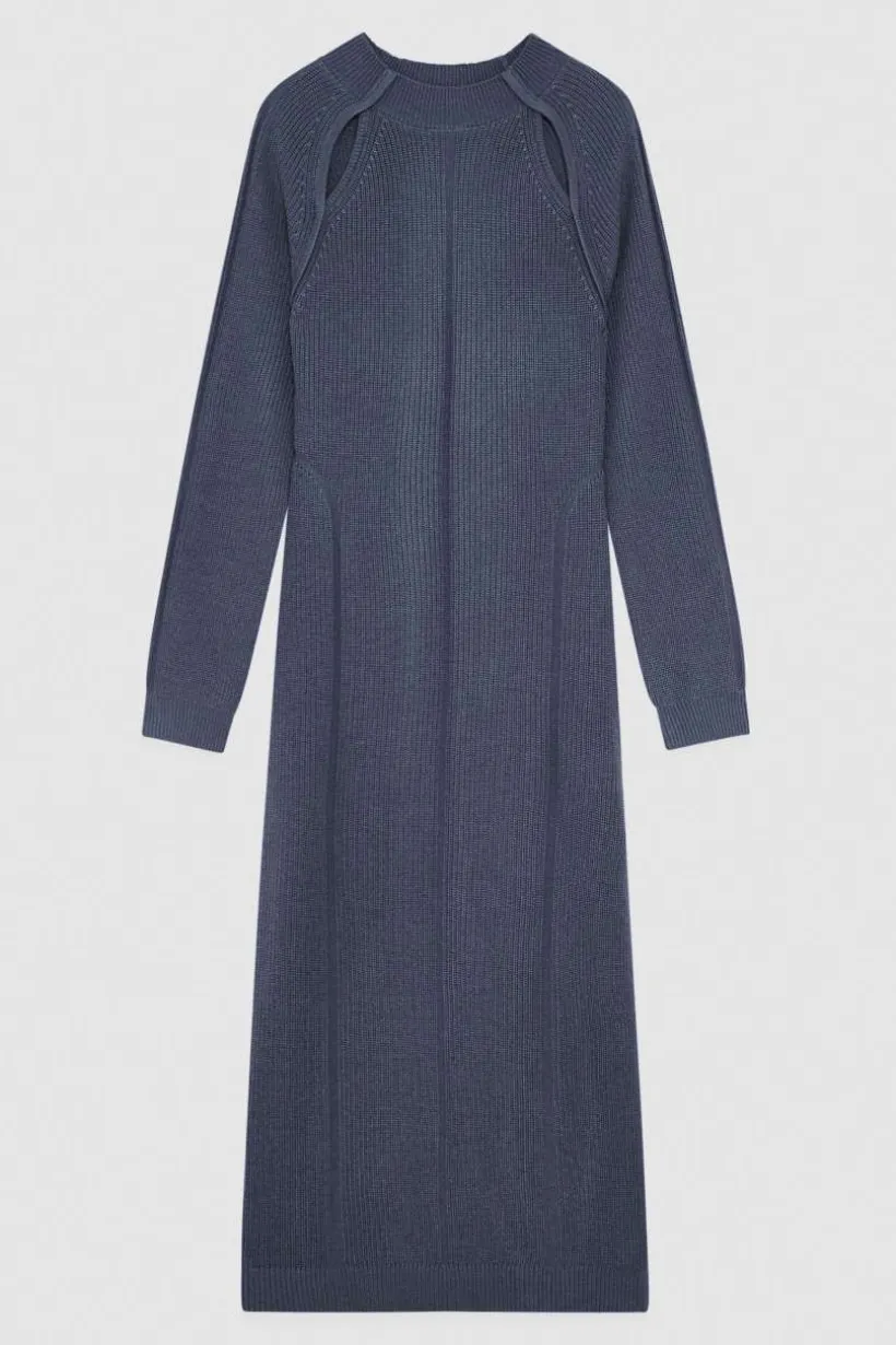 Abito midi in misto lana