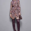 Abito mini in georgette fantasia