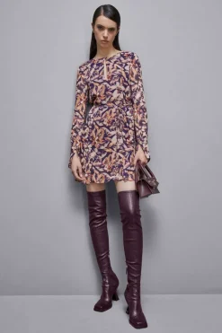 Abito mini in georgette fantasia