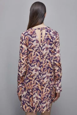 Abito mini in georgette fantasia