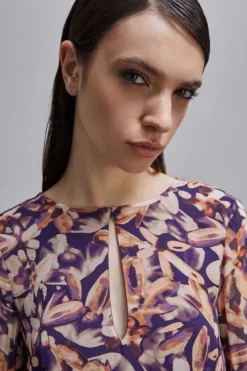 Abito mini in georgette fantasia