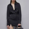 Abito mini in jacquard di viscosa