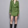 Abito mini in jacquard di viscosa