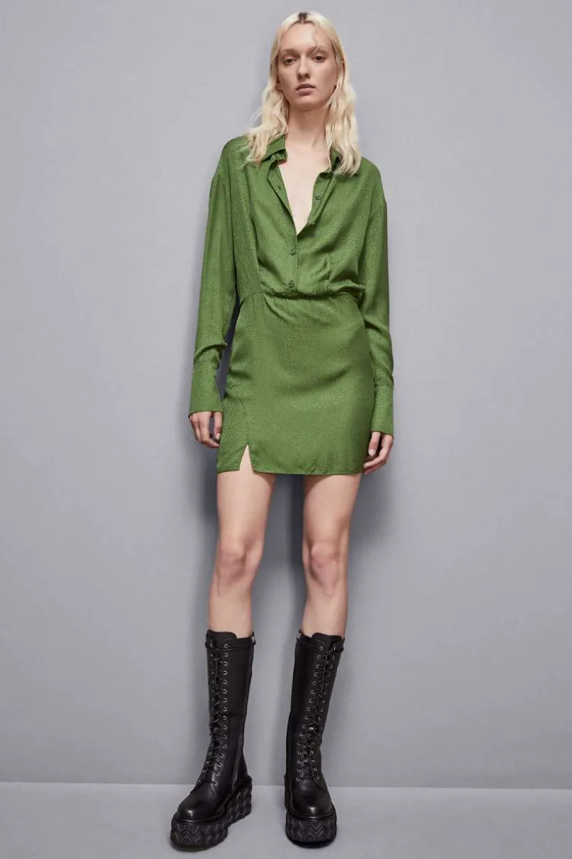 Abito mini in jacquard di viscosa
