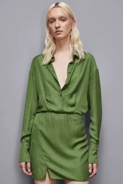 Abito mini in jacquard di viscosa