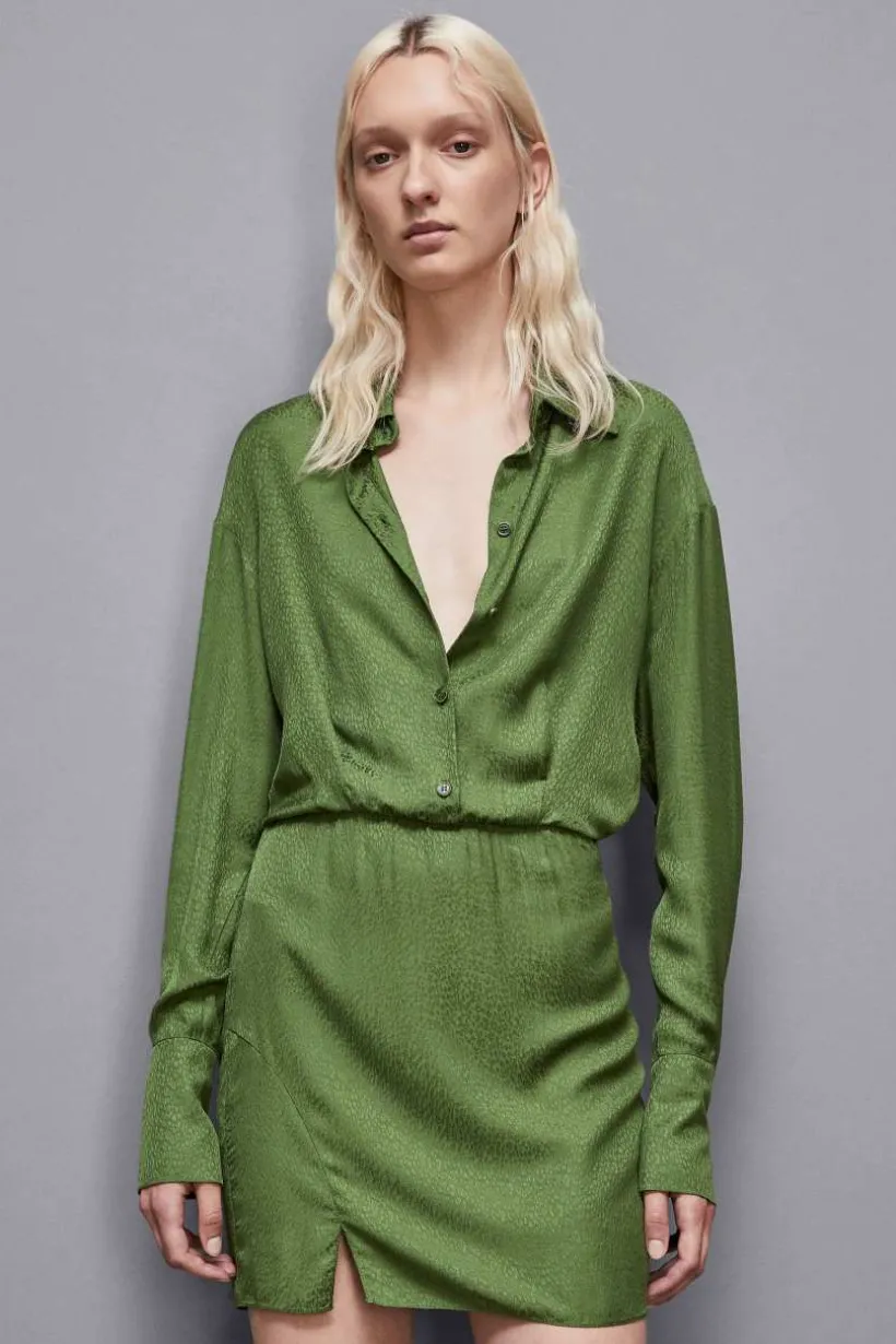 Abito mini in jacquard di viscosa