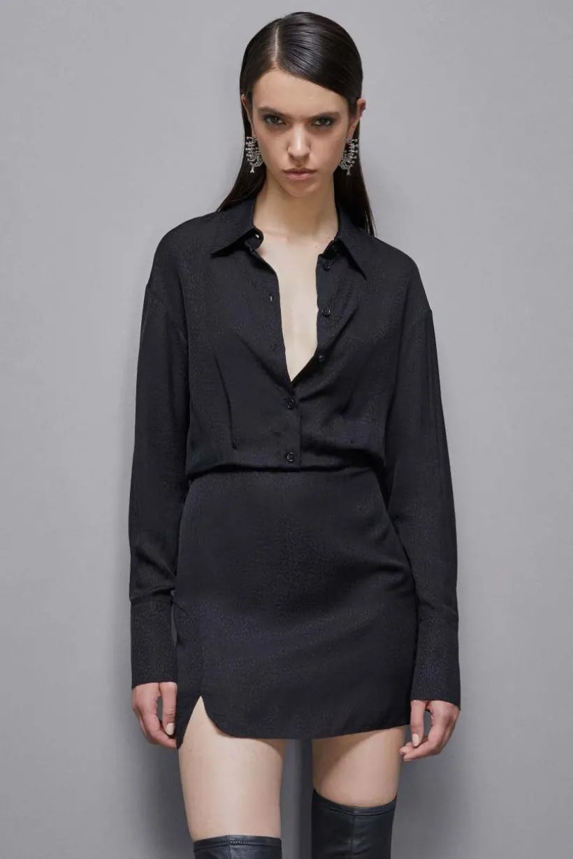 Abito mini in jacquard di viscosa