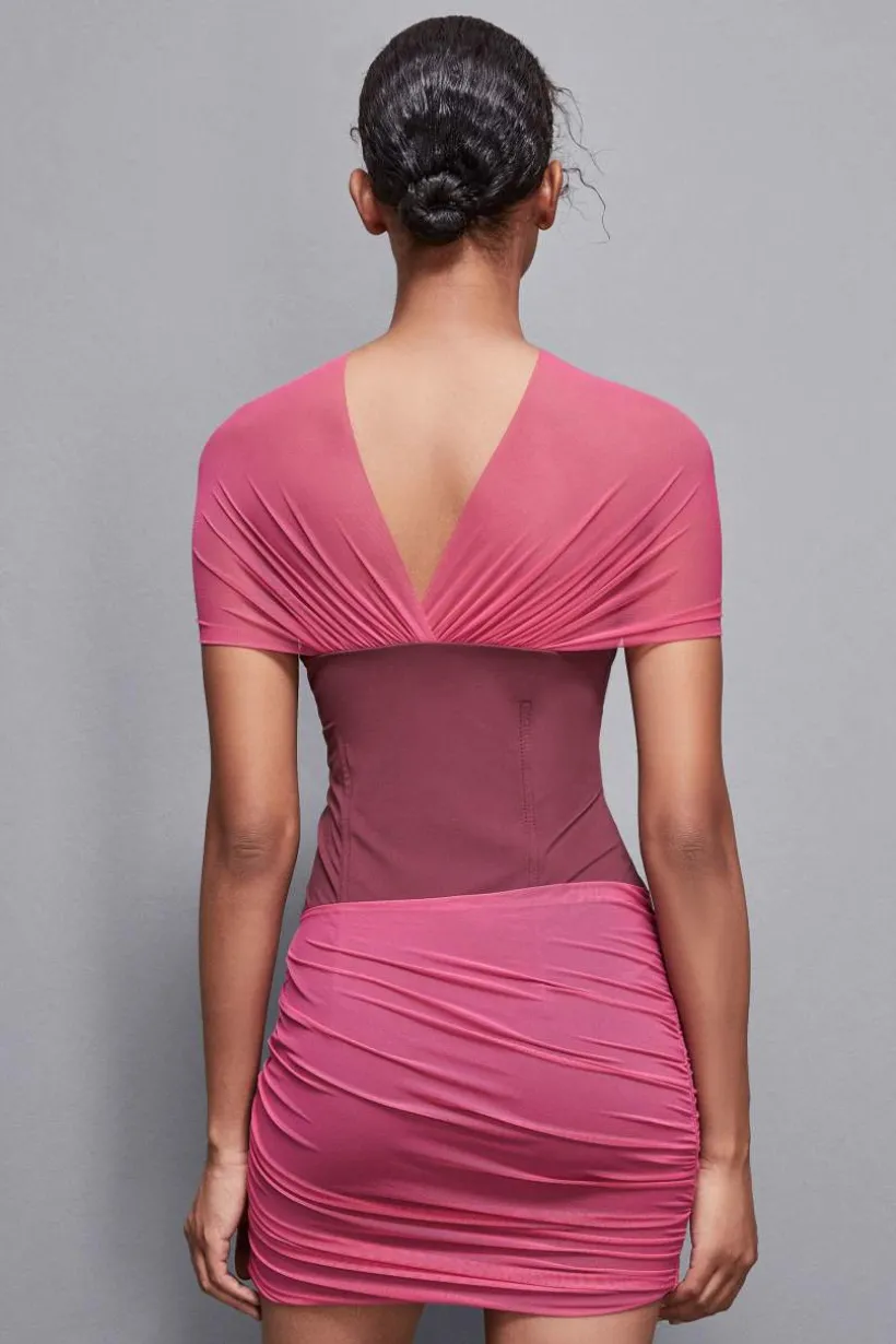 Abito mini in jersey e tulle