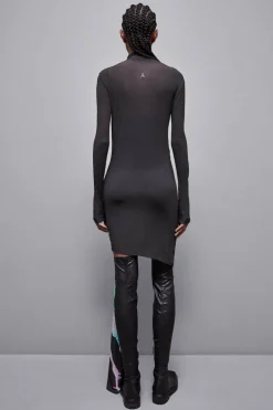 Abito mini in viscosa con drappeggio