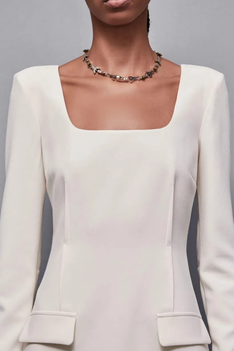 Abito mini slim fit in twill
