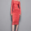 Abito stampato in tulle stretch