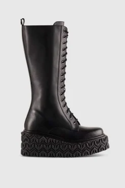 Anfibi in pelle con zip laterale