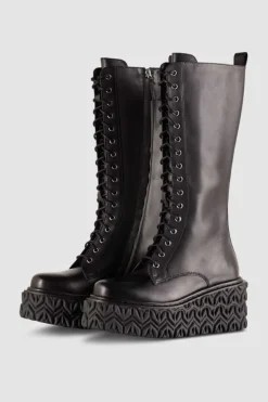 Anfibi in pelle con zip laterale