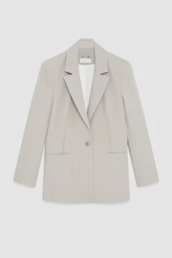 Blazer gessato un bottone in flanella