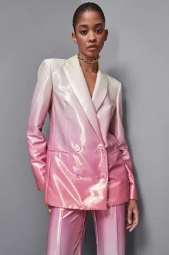 Blazer giacca doppio petto in raso