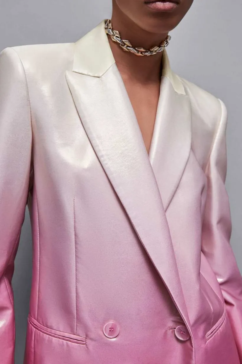 Blazer giacca doppio petto in raso