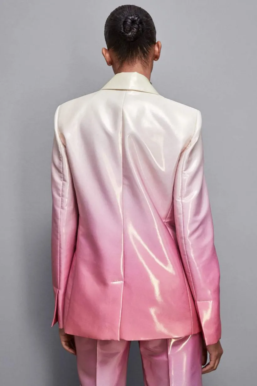 Blazer giacca doppio petto in raso