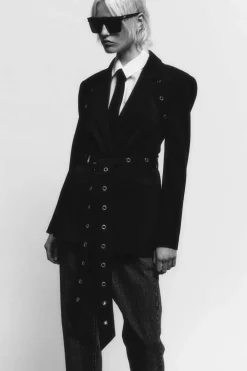 Blazer in crepe taglio maschile
