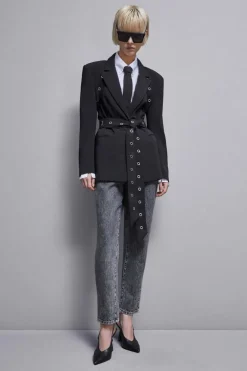 Blazer in crepe taglio maschile
