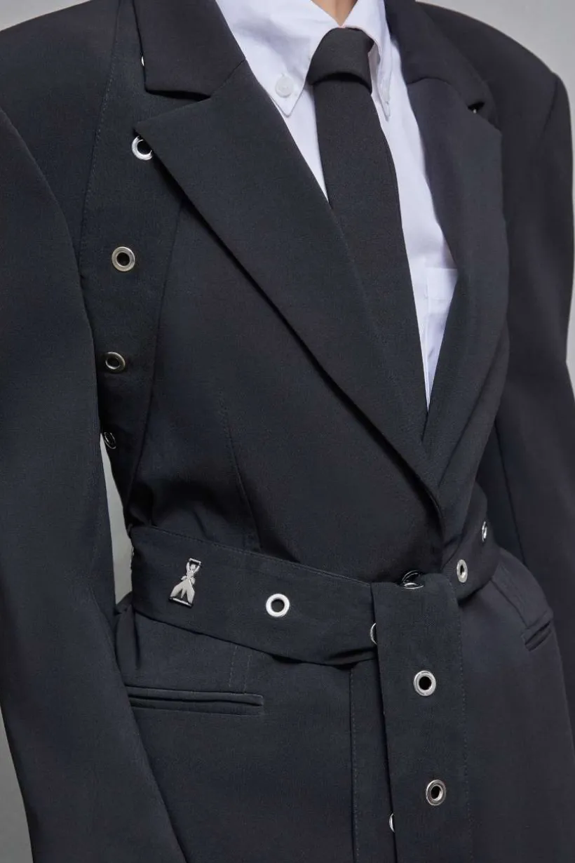Blazer in crepe taglio maschile