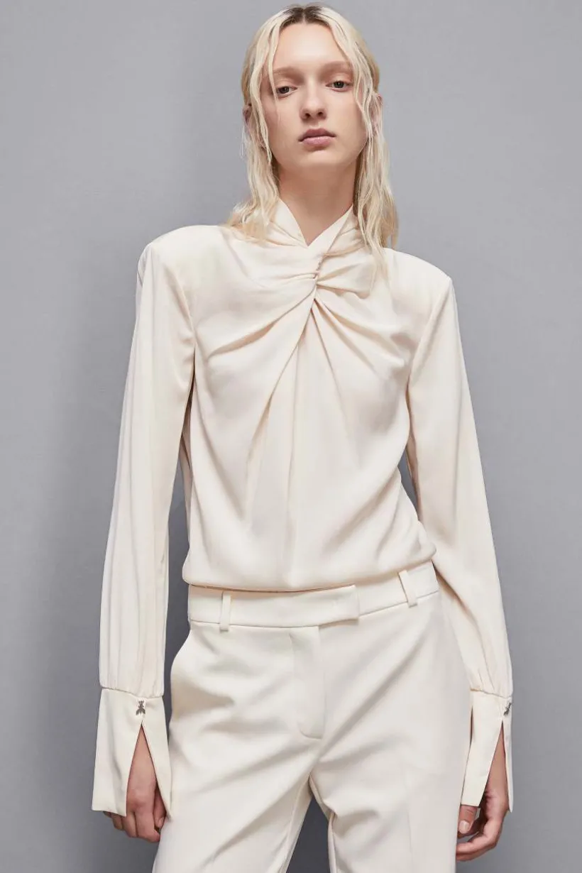 Blusa in twill di viscosa "Essential"
