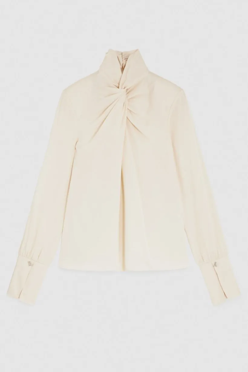 Blusa in twill di viscosa "Essential"