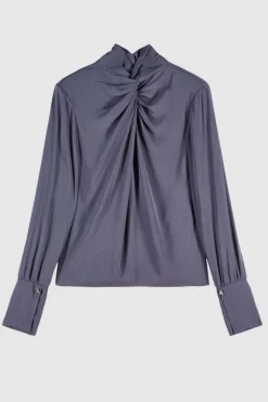 Blusa in twill di viscosa