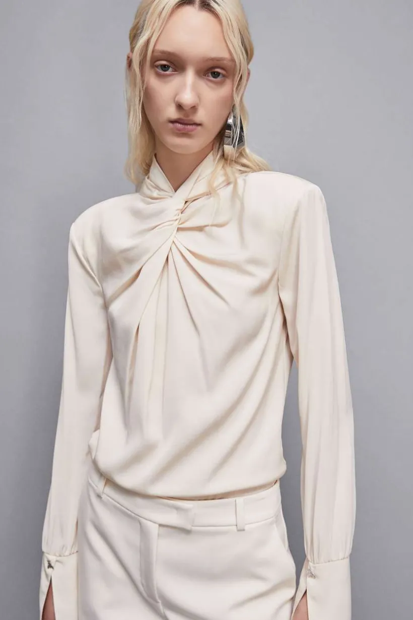 Blusa in twill di viscosa "Essential"