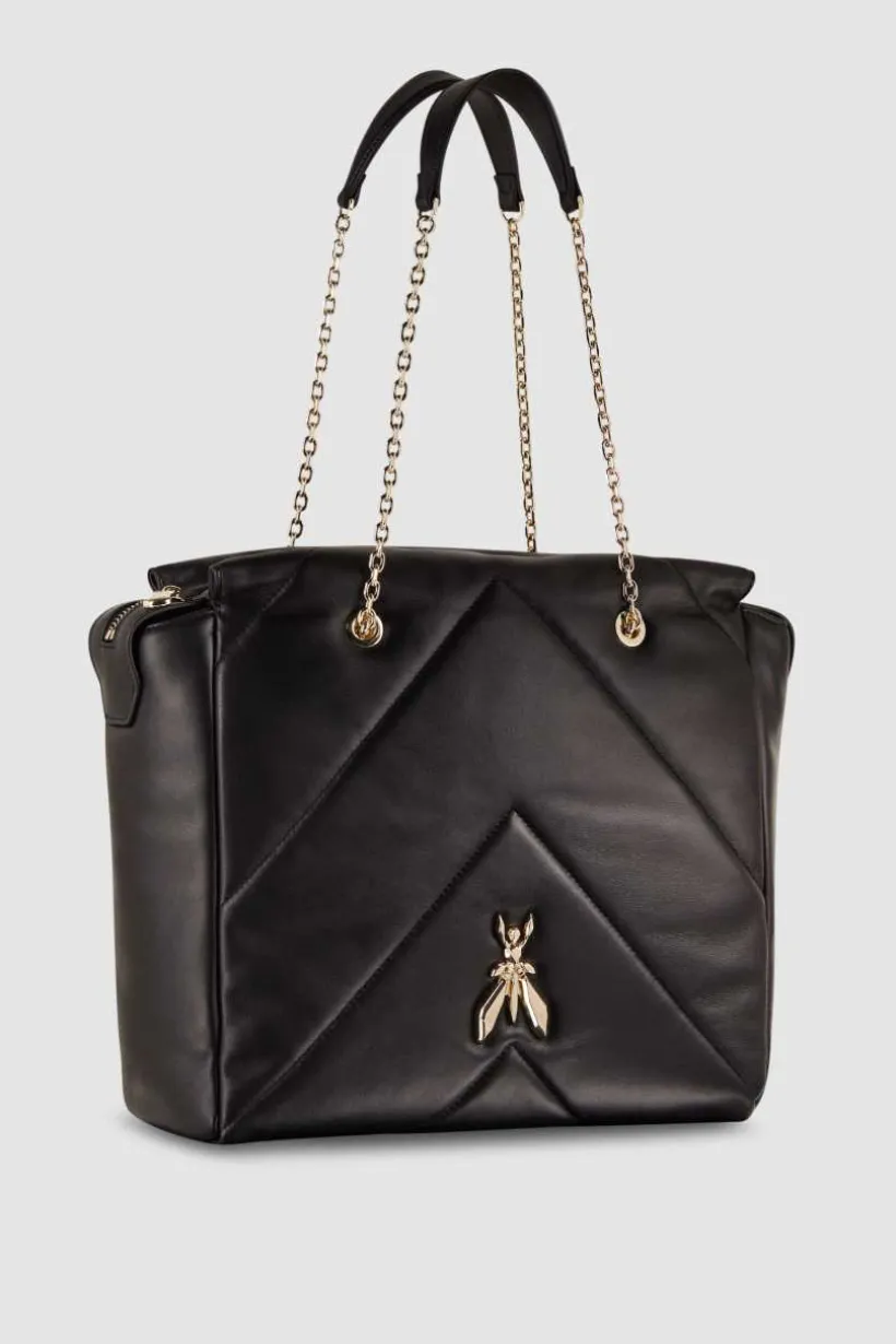 Borsa a secchiello in pelle con zip