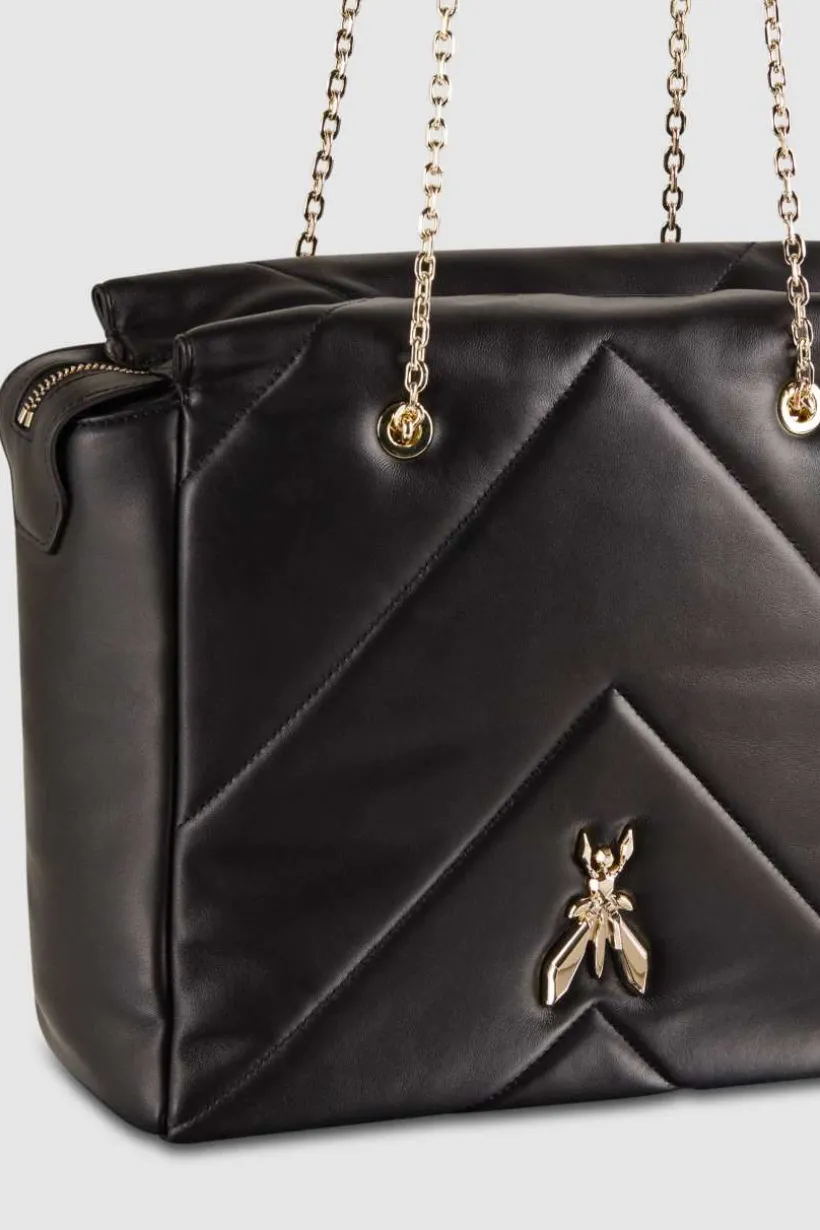 Borsa a secchiello in pelle con zip