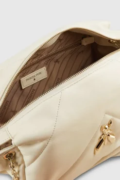 Borsa a spalla in pelle trapuntata