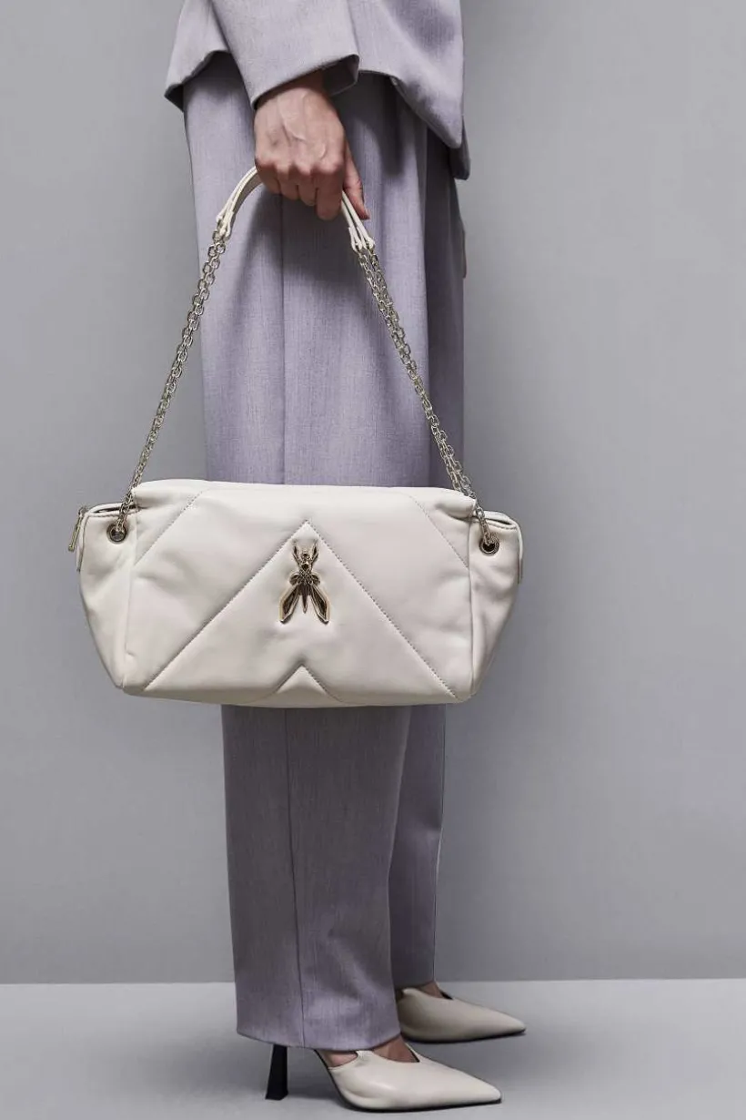 Borsa a spalla in pelle trapuntata