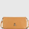 Borsa a tracolla con zip in pelle