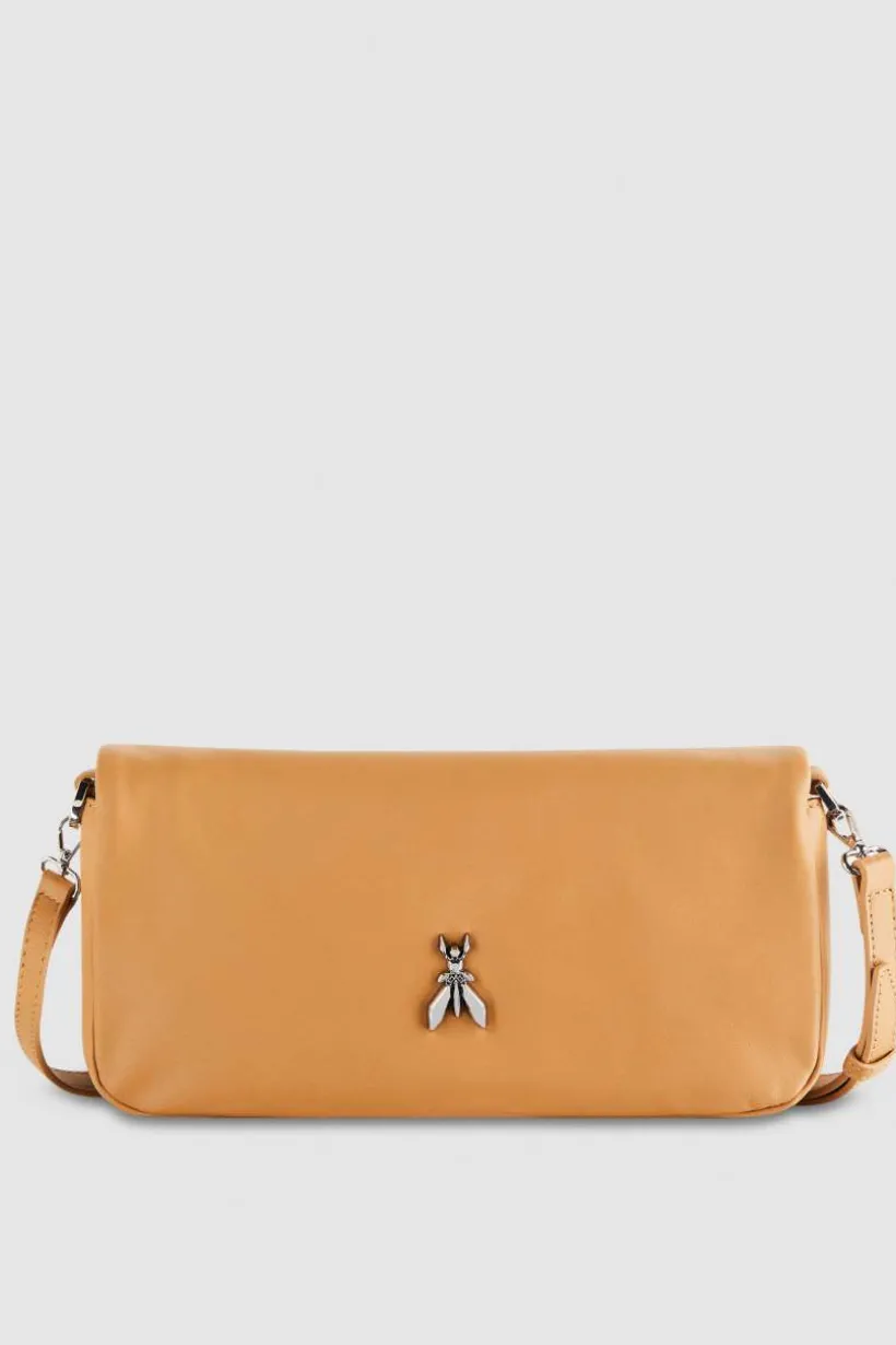 Borsa a tracolla con zip in pelle
