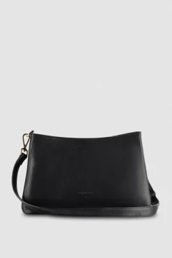 Borsa a tracolla con zip in pelle