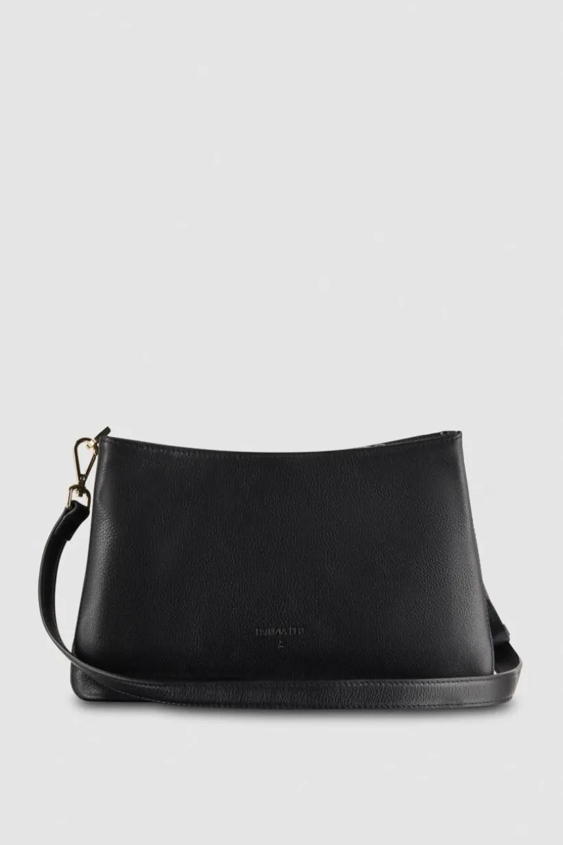 Borsa a tracolla con zip in pelle