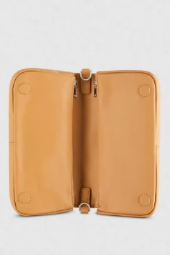 Borsa a tracolla con zip in pelle
